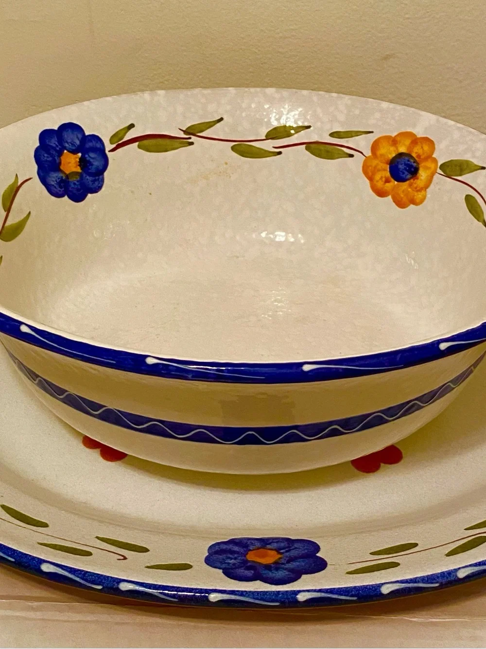 Vintage Furio Made in Italy Ceramic Floral Large 12